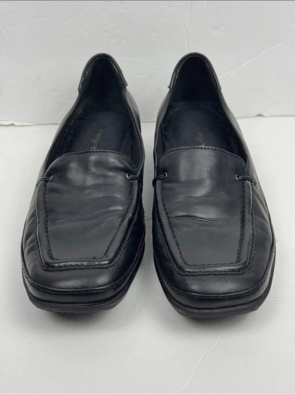 Easy Spirit Black Leather Loafers Size 8.